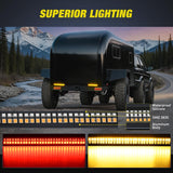 Nilight Truck Tailgate Light Strip 7 Inch Aluminum Frame Double Row 60 LED Red Running Brake Amber Sequential Turn Signals Strobe Lights Bar for Trailer Hitch Cargo Carrier Luggage Rack, view 6