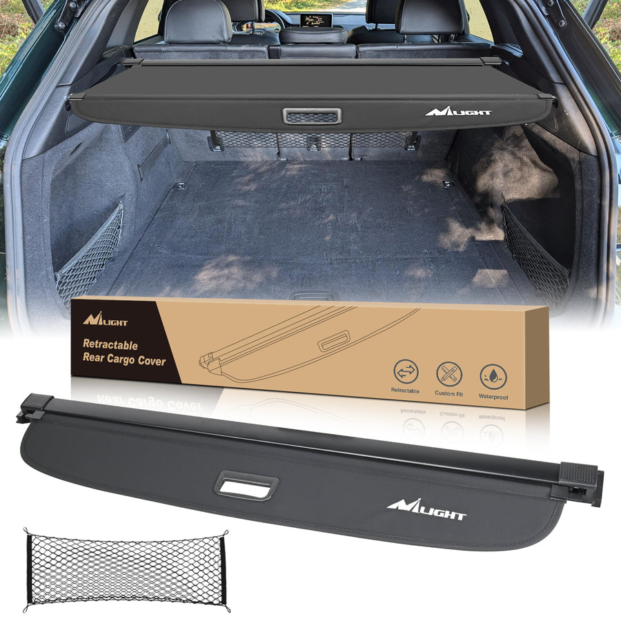 Nilight Trunk Cargo Cover for Audi Q5 2018 2019 2020 2021 2022 2023 2024, Retractable Security Shade Rear Cargo Cover, with Trunk Storage Net