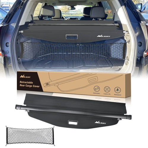 Nilight Trunk Cargo Cover for Chevy Equinox GMC Terrain 2018 2019 2020 2021 2022 2023 2024 2025, Retractable Privacy Security Shield Shade Rear Trunk Cover, with Trunk Storage Net