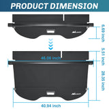 Nilight Trunk Cargo Cover for for Ford Escape 2013 2014 2015 2016 2017 2018 2019, Retractable Privacy Security Shield Shade Rear Trunk Cover, with Trunk Storage Net, view 5