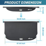 Nilight Trunk Cargo Cover for Hyundai Santa Fe 2024 2025, Retractable Security Shade Rear Cargo Cover, with Trunk Storage Net, view 5