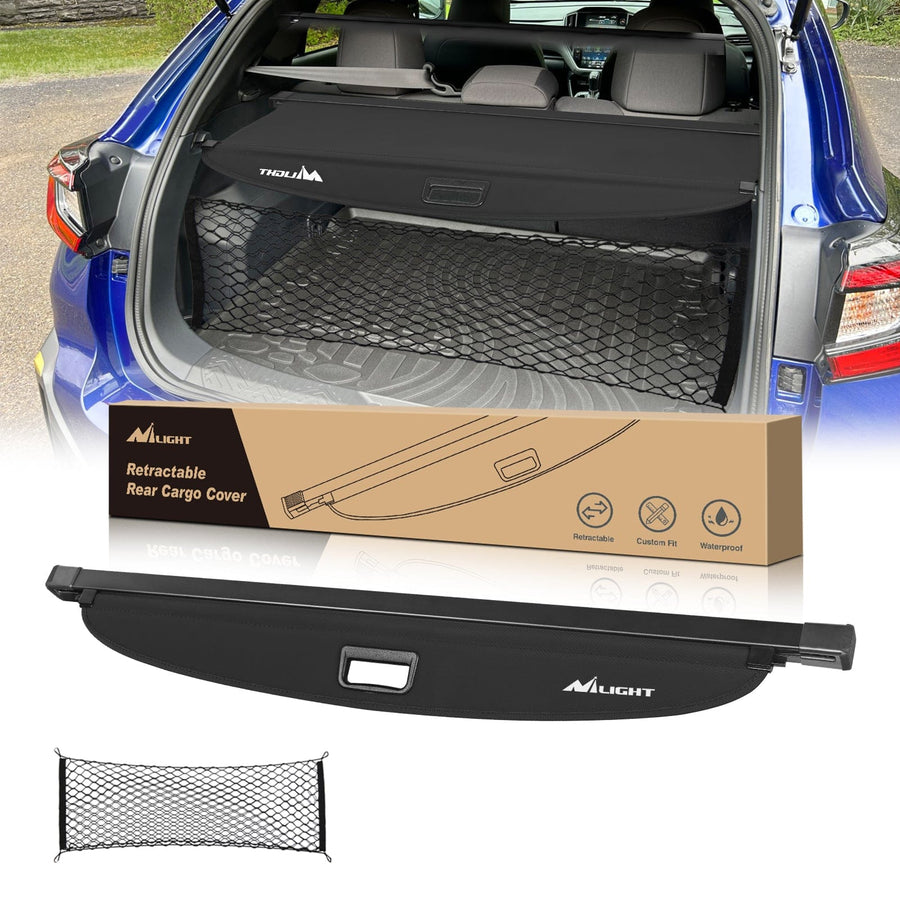 Nilight Trunk Cargo Cover for Subaru Crosstrek Impreza 2023 2024 2025, Retractable Security Shade Rear Cargo Cover, with Trunk Storage Net, 1-Pack