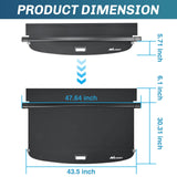 Nilight Trunk Cargo Cover for Toyota RAV4 2019 2020 2021 2022 2023 2024 2025 Retractable Privacy Security Shield Shade Rear Trunk Cover, with Trunk Storage Net, view 5