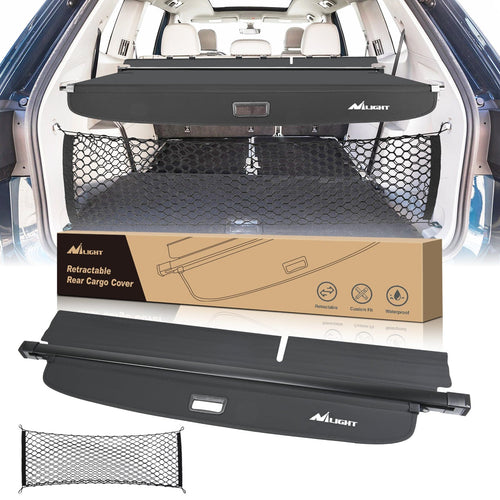 Nilight Trunk Cargo Cover  for VW Volkswagen Atlas 2018 2019 2020 2021 2022 2023 2024 2025, Retractable Privacy Security Shield Shade Rear Trunk Cover, with Trunk Storage Net
