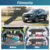 Nilight Trunk Cargo Cover  for VW Volkswagen Atlas 2018 2019 2020 2021 2022 2023 2024 2025, Retractable Privacy Security Shield Shade Rear Trunk Cover, with Trunk Storage Net, view 2