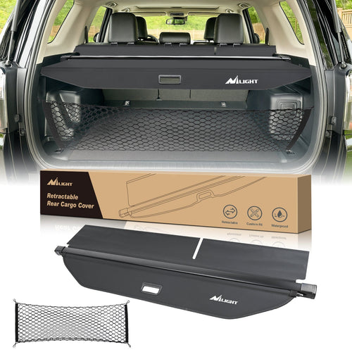 Nilight Trunk Cargo Cover Toyota 4runner 2010-2021 2022 2023 2024, Retractable Privacy Security Shield Shade Rear Trunk Cover, with Trunk Storage Net