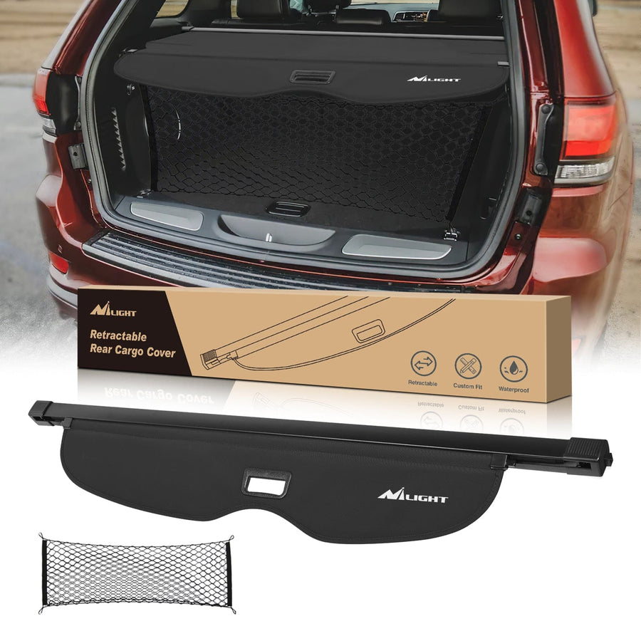 Nilight Trunk Cargo Cover with Storage Net for Jeep Grand Cherokee Accessories 2011-2021
