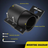 Nilight Tube Clamp Mount Bracket Kits Fit 2.87in-3.2in Round Bull Bar (Pair), view 5