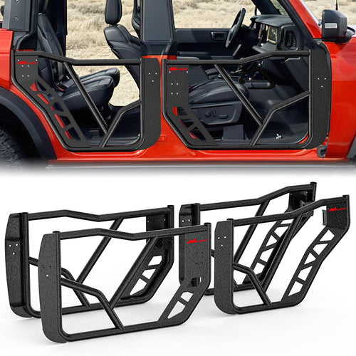 Nilight Tube Doors Compatible with Ford Bronco 4-Door 2021 2022 2023 2024 2025, Off Road Front Rear Tubular Doors 4PCS