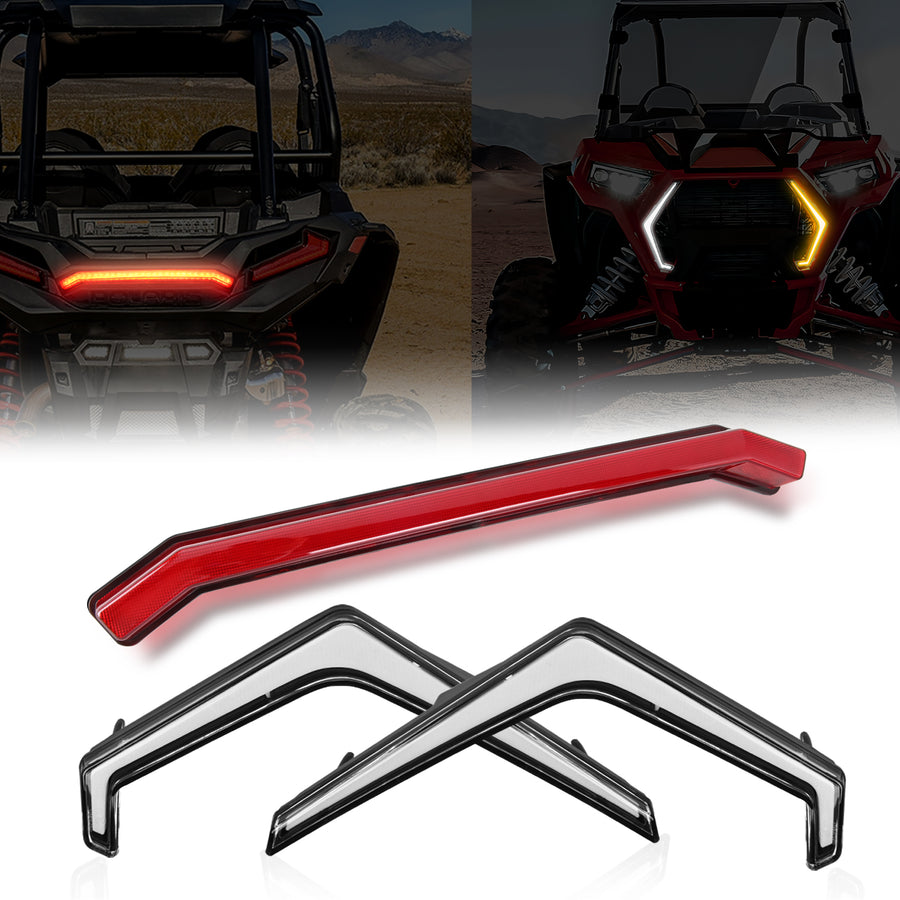 Nilight Turn Signal Fang Lights Rear Center Tail Light Kit Assembly Compatible with Polaris RZR XP 1000 Turbo Accessories 2019 2020 2021 2022 2023