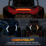 Nilight Turn Signal Fang Lights Rear Center Tail Light Kit Assembly Compatible with Polaris RZR XP 1000 Turbo Accessories 2019 2020 2021 2022 2023, view 4