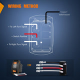 Nilight Turn Signal Switch Amber 4Pin ON Off ON Rocker Switch Laser Etched SPDT Toggle Switches 12V 20A 24V 10A Jumper Wires for Cars RVs Boats Campers Trailers, view 2