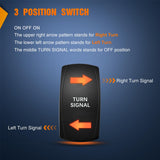 Nilight Turn Signal Switch Amber 4Pin ON Off ON Rocker Switch Laser Etched SPDT Toggle Switches 12V 20A 24V 10A Jumper Wires for Cars RVs Boats Campers Trailers, view 3