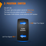 Nilight Turn Signal Switch with Flasher Relay Kit 4PIN ON Off ON Rocker Switch w/Blue LED Laser Etched SPDT Toggle Switches 12V 20A 24V 10A Jumper Wires for ATV UTV Tractor Motorcycle, view 3