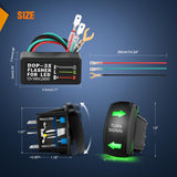 Nilight Turn Signal Switch with Flasher Relay Kit 4PIN ON Off ON Rocker Switches w/Green LED Laser Etched SPDT 12V 20A 24V 10A Jumper Wires for ATV UTV Tractor Motorcycle, view 6