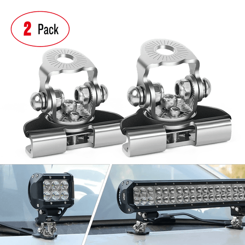 Nilight Universal Adjustable Pillar Hood Clamp Holder Mount Bracket (Pair)