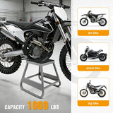 Nilight Universal Dirtbike Pit Stand Non-Slip Rubber Top Off-Road Steel Heavy Duty Moto Removable Maintenance Motocross Stand Hoist Lift Jack 1000LBS Capacity Silver, view 6
