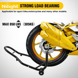 Nilight Universal Motorcycle Rear Wheel Stand Lift 850lbs with U + L Fork for Suzuki Yamaha Honda Kawasaki, Black, view 4