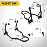Nilight Universal Motorcycle Stand Lift 850lbs Front Rear Combo Stand Lift Stand Front Wheel Fork Stand Rear U+L Fork Swingarm Spool Stand for Most Yamaha Honda Kawasaki Suzuki Motorcycles, view 2