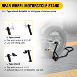 Nilight Universal Motorcycle Stand Lift 850lbs Front Rear Combo Stand Lift Stand Front Wheel Fork Stand Rear U+L Fork Swingarm Spool Stand for Most Yamaha Honda Kawasaki Suzuki Motorcycles, view 4