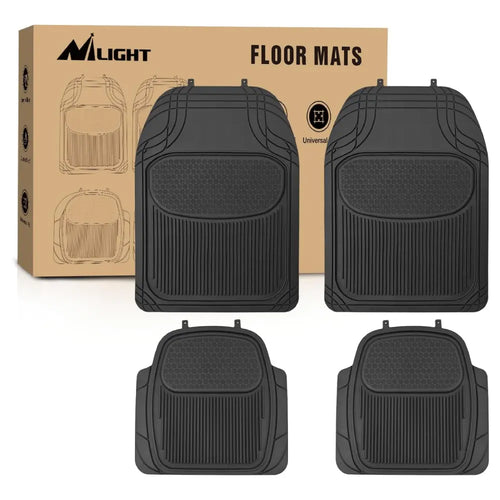 Nilight Universal PVC Floor Mats for Cars Trucks SUVs 4 Packs