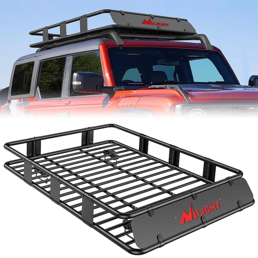 Nilight Universal Roof Rack Cargo Basket 64in x 39in x 6in