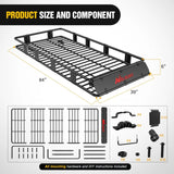 Nilight Universal Roof Rack Cargo Basket 84in x 39in x 6in, view 2