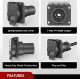 Nilight USCAR To 7Pin Trailer Connector Adapter Plug, view 4