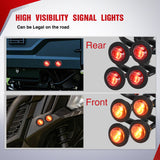Nilight UTV ATV Turn Signal Wiring Harness Kit Street Legal Flasher Relay Kits with Horizontal Rocker Switch Red &Yellow Lights for Polaris Kawasaki Teryx Can Am Commander Cat Wild Green Backlight, view 6