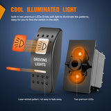 Nilight UTV Driving Lights Rocker Switch On Off 5 PIN SPST LED Light Bar Switches with Orange Backlit 12V 24V Toggle with Jumper Wires Set for ATVs UTVs Cars Trucks RVs, view 4
