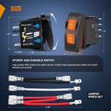 Nilight UTV High Low Beam Headlight Rocker Switch On Off 6 PIN Toggle Switches with Orange Backlit Light 12V 24V with Jumper Wires Set for Can-Am Commander Maverick MAX 1000 STD XRS, view 2