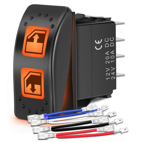 Nilight UTV Left Hand Driver Power Window Switch On Off 8 PIN Toggle Switches with Orange Backlit Light 12V 24V with Jumper Wires Set for Can-Am Defender Max 2016-2019 HD8 HD10 710004979
