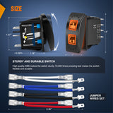 Nilight UTV Left Hand Driver Power Window Switch On Off 8 PIN Toggle Switches with Orange Backlit Light 12V 24V with Jumper Wires Set for Can-Am Defender Max 2016-2019 HD8 HD10 710004979, view 2