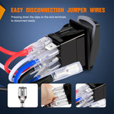 Nilight UTV Left Hand Driver Power Window Switch On Off 8 PIN Toggle Switches with Orange Backlit Light 12V 24V with Jumper Wires Set for Can-Am Defender Max 2016-2019 HD8 HD10 710004979, view 6