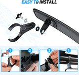 Nilight UTV Rear View Mirror 15in Wide Clear Convex Center Mirror with 3/4in 1.75in or 2in Clamps for Polaris RZR PRO XP R Pioneer Can Am Commander Maverick Kawasaki, view 3