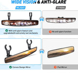 Nilight UTV Rear View Mirror 15in Wide Clear Convex Center Mirror with 3/4in 1.75in or 2in Clamps for Polaris RZR PRO XP R Pioneer Can Am Commander Maverick Kawasaki, view 6