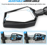 Nilight UTV Side Mirrors Offroad Rear View Universal Fits 1.75-2inch Roll Bar Clamp Polaris Ranger RZR Pioneer Can-Am Commander Kawasaki Yamaha Cfmoto, view 3