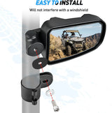 Nilight UTV Side Mirrors Offroad Rear View Universal Fits with Windshield for 1.75inch Roll Cage Polaris Ranger RZR Pioneer Can-Am Commander Kawasaki Yamaha Cfmoto, view 2