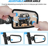 Nilight UTV Side Mirrors Offroad Rear View Universal Fits with Windshield for 1.75inch Roll Cage Polaris Ranger RZR Pioneer Can-Am Commander Kawasaki Yamaha Cfmoto, view 3