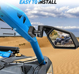 Nilight UTV Side Mirrors Upgraded 360 Degree Universal Fit For 2016-2023 Can Am Maverick X3 Turbo R, view 2