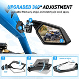 Nilight UTV Side Mirrors Upgraded 360 Degree Universal Fit For 2016-2023 Can Am Maverick X3 Turbo R, view 3