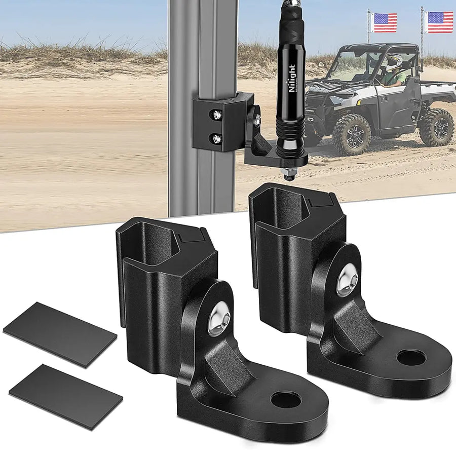 Nilight UTV Whip Light Flag Antenna Mount Bracket Adjustable 2Pcs