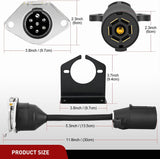 Nilight Vehicle-Side 7-Pin Round Trailer Wiring Harness Socket 7 Way Female-End Adapter Replacement SAE J560 Die-Cast Zinc Housing 7 Pole Round Electrical Connector for Semi Truck Trailer Car, view 6