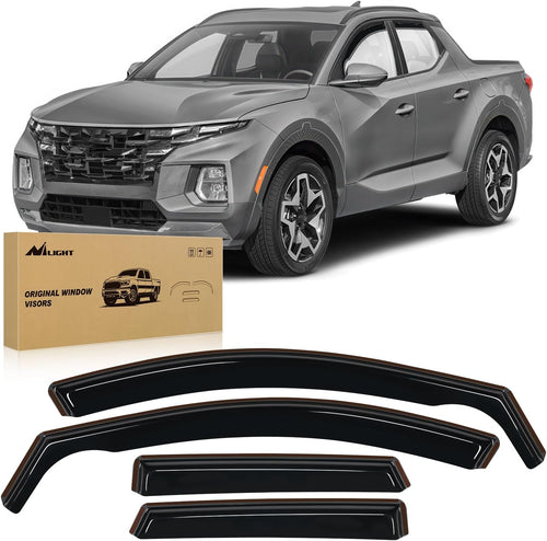 Nilight Vent Window Visors for Hyundai Santa Cruz 2022 2023 2024 2025 2026，Inside Mount Rain Guards, Smoke Tinted Window Deflectors, Wind & Rain Protection-4PCS