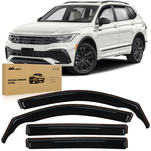 Nilight Window Visors for Volkswagen VW Tiguan 2018-2024 (Rear 29.1 inch), in-Channel Rain Guards, 4PCS Smoke Wind Deflectors for Rain, Snow & Highway Driving