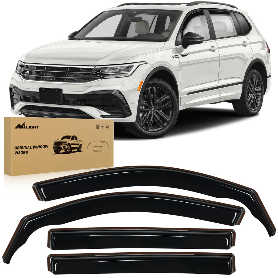 Nilight Window Visors for Volkswagen VW Tiguan 2018-2024 (Rear 29.1 inch), in-Channel Rain Guards, 4PCS Smoke Wind Deflectors for Rain, Snow & Highway Driving