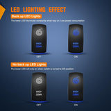Nilight Wash Down Rocker Switch Led Light Bar 5 Pin Laser On Off SPST Switches 20A/12V 10A/24V Blue with Jumper Wires Set for Cars Trucks Boats ATVs UTVs RVs, view 3