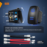 Nilight Wash Down Rocker Switch Led Light Bar 5 Pin Laser On Off SPST Switches 20A/12V 10A/24V Blue with Jumper Wires Set for Cars Trucks Boats ATVs UTVs RVs, view 5