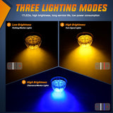 Nilight Watermelon Light 17 LED Dual Color 2PCS Stainless Steel Bezel Amber to Blue Side Marker Clearance Turn Signal Lights 4 Plug IP68 Waterproof for Trailer Truck Pickup Camper RV ATV UTV Boat, view 3