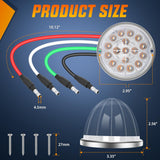 Nilight Watermelon Light 17 LED Dual Color 2PCS Stainless Steel Bezel Amber to Green Side Marker Clearance Turn Signal Lights 4 Plug IP68 Waterproof for Trailer Truck Pickup Camper RV ATV UTV Boat, view 2